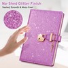 Yonavita Purple Glitter Diary with Lock & Key, No-Shed Sparkle