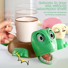 Juego de 2 divertidos posavasos con forma de tortuga con expresiones divertidas y ojos abiertos. Posavasos de plástico con forma de tortuga, resistentes al calor y al agua (rosa y verde oscuro).