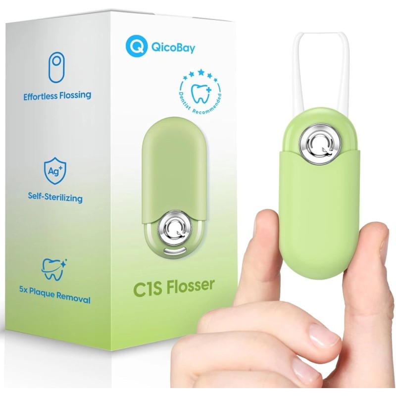 QicoBay 2 C1S Reusable Flosser Set, Auto-Restringi