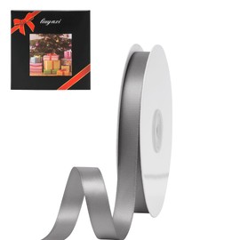 LIUYAXI Silver Double Face Satin Ribbon 1/2" X 50 Yards, Ribbons Perfect for Crafts, Gift Wrapping, Bow Making and More