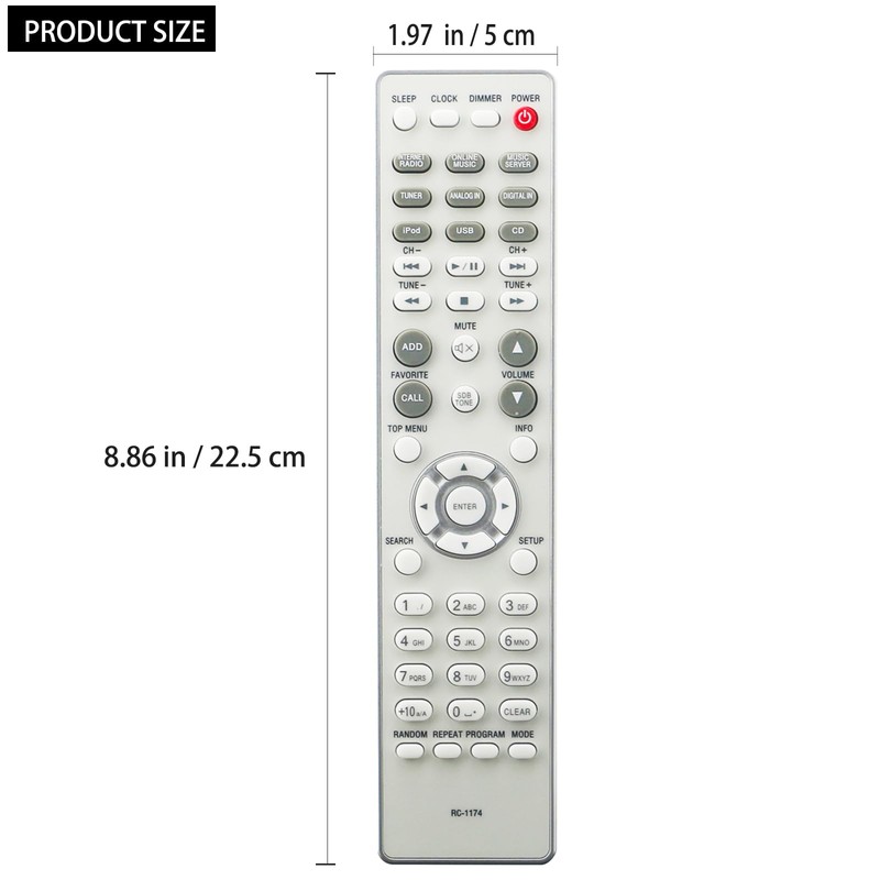 RC-1174 Replacement Remote Control Compatible with Denon Network CD Receiver