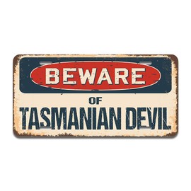 SignMission Beware of Tasmanian Devil Aluminum License Plate 12" X 6" Fits Any Car, Truck, SUV, RV, or Trailer | Made in The USA