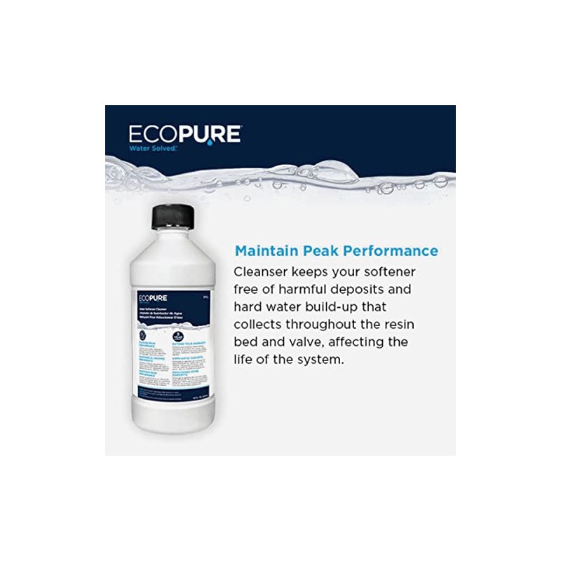 EcoPure Water Solved Water Softener Cleaner Liquid 16 oz.