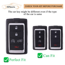 WSAuto Key Fob Cover with Metal Keychain Compatible with Jeep Grand Cherokee L Gladiator Wagoneer Grand Wagoneer Accessories Soft TPU Protection Case Shell Black