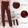LNFINTDO Christmas Plaid Fleece Pajama Pants for Women Comfy Lounge