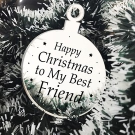 For Best Friend Christmas Tree Decoration Engraved Bauble Gift For Her