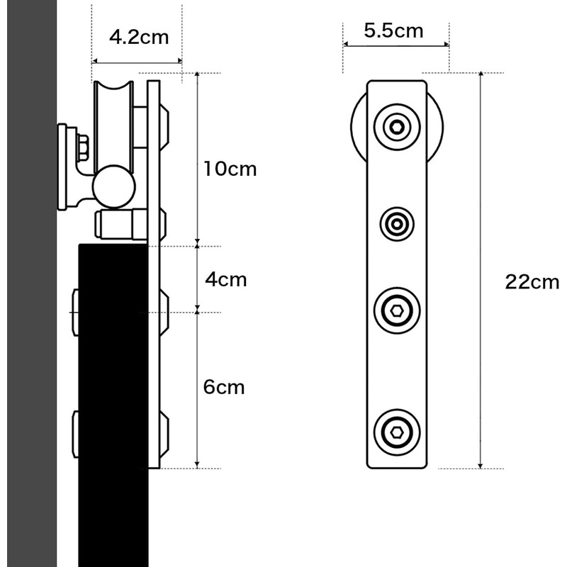 TSMST 4FT Stainless Steel Sliding Barn Door Hardware Kit for