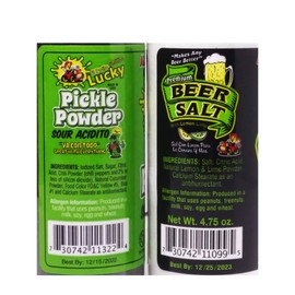 Alamo Candy Beer salt , Pickle Powder Bundle - Flavored Salt , Lemon - Lime, Sour Dill Pickle Salt - Beer Salt 4.75 oz and Pickle Powder 4.5 oz (2 Pack),2 Piece Set