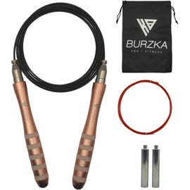 BURZKA Cuerda Para Saltar de Aluminio Antideslizante con Peso para Crossfit Boxeo Gimnasio Ultra Rapida Ajustable sin Tornillos