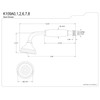 Kingston Brass K109A6 Hand Shower for Clawfoot Tub Faucet, Polished