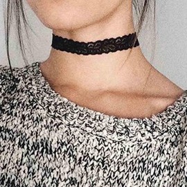 Xmsrn Vintage Black Lace Choker Hollow Lace Flower Necklace Gothic Lace Necklace 90s Victorian Tattoo Necklace Jewelry for Women and Girls