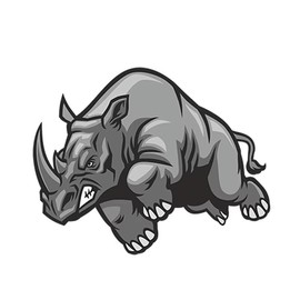 Angry Rhino Sticker Decals, Laptop, Home Decoration, Car, Truck, Funny, Tumblr, Motorcycle Helmet, Bumper Sticker, Made in The U.S.A.