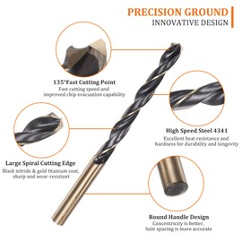 Misuyue 6pcs Metal Drill Bits, 4mm/0.157" HSS Carbide Jobber Drill Bit Sets, Twist Drill Bit for Metal Stainless Steel Aluminum Alloy, Wood Drill Bits