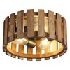 3-Light Rustic Flush Mount Light Fixture, 12.2 Inch Farmhouse Wood