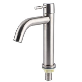 Kitchen Sink Bathroom Tap, Stainless Steel Kitchen Cold Sink Faucet Single Handle Bar Tap for Bathroom Kitchen Small RV Camper Farmhouse Vanity Toilet