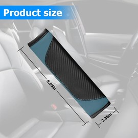 AUCELI 2PCS Car Seat Belt Cover, Carbon Fiber Safety Seatbelt Shoulder Strap Covers, Breathable Leather Soft Harness Pad Protect Your Neck and Shoulder Compatible with Cars