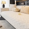 tianxinbaobei Geometric Jacquard Plush Sofa Cover,Non Slip Sectional Couch Cover,Warm