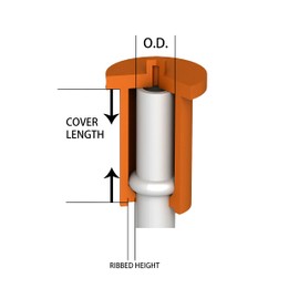 Protection Force イージー キャップ 用 OD 10.2mm 7/16 インチ (10個パック) リブ チューブ 拡張チューブ オープニング ロング チューブ パイプ ポスト エンド カバー スクリュー スレッド プロテクター 弾性ゴム