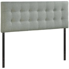 Rosebery Kids Upholstered Queen Panel Headboard in Gray