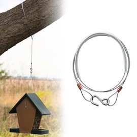 Songbird Essentials Hanging Cable Tree Limb Protector with S Hook - Steel Cable with Silicone Sleeve - Protects Tree Limbs from Heavy Bird Feeders and Decorations - 36 Inch Cable