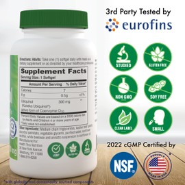 Health Thru Nutrition Ubiquinol 300mg as Kaneka QH Reduced CoQ-10 | Stabilized - 3rd Party Tested | Enhanced Bioavailability | Cardiovascular & Mitochondria Function Support | Non-GMO (Pack of 60)