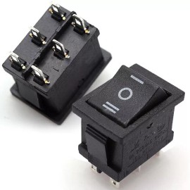 Unbranded/Generic 2x Rocker Switch ON/OFF/ON 6-Pin DPDT Rectangular Car DC 12V AC 6A/250V 10A/125V