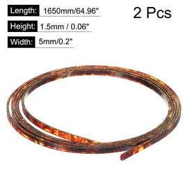 QUARKZMAN Pack of 2 Plastic Binding Purfling Strips 1650 x 5 x 1.5 mm Guitar Binding Edge Trim for Acoustic Classical Guitar Parts Accessories Dark Brown