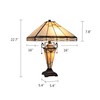Radiance Goods Mission-Style 3-Light Blackish Bronze Finish Double Lit Table