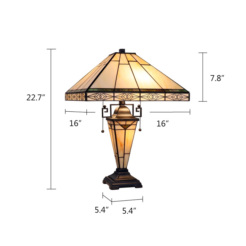 Radiance Goods Mission-Style 3-Light Blackish Bronze Finish Double Lit Table