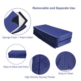 Garden Kneeler and Seat, Foldable Garden Stool Heavy Duty Gardening Bench with 2 Tool Pouches, Soft Detachable Kneeling Pad, Garden Gift for Seniors, Women & Men, Gardener Lovers (Blue, Black)