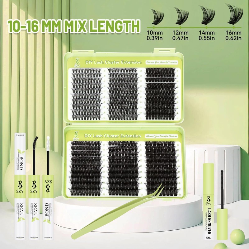 Lash Clusters Kit 570pcs 6 styles 30D-100D D Curl Individual