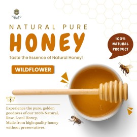 Narure WellNest Raw Wildflower Honey 100% Pure Natural California Honey Premium & Nutrient-Rich - 40 oz