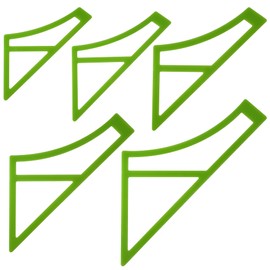 UPTTHOW 5Pcs Plastic Reversible Tie On Curved Dog Bandana Cutting Templates Set for Snap On Dog/Cat/Pet Neck Clothing, DIY Craft Ruler for Sewing Quilting Scarf for Small/Medium/Large Pets, Green