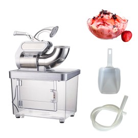 GarveeHome 661LBS/H Commercial Ice Crusher, 350W Electric Snow Cone Machine with 4 Blades, Stainless Steel Shaved Ice Machine with 38L Ice Storage Box for Restaurants, Bars, Home and Commercial Use