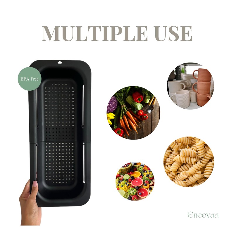 Colander Strainer, Over The Sink Expanandable Colander, Foldable Large Colander