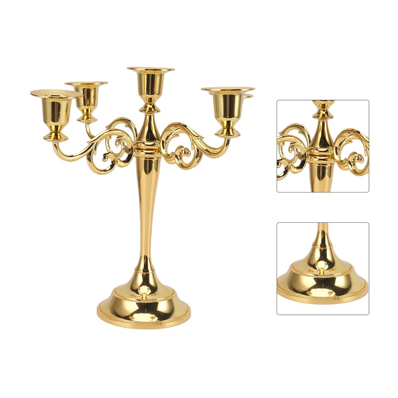 5 Arm Candlestick Holder Iron Retro Decorative Candle Holder Centerpiece