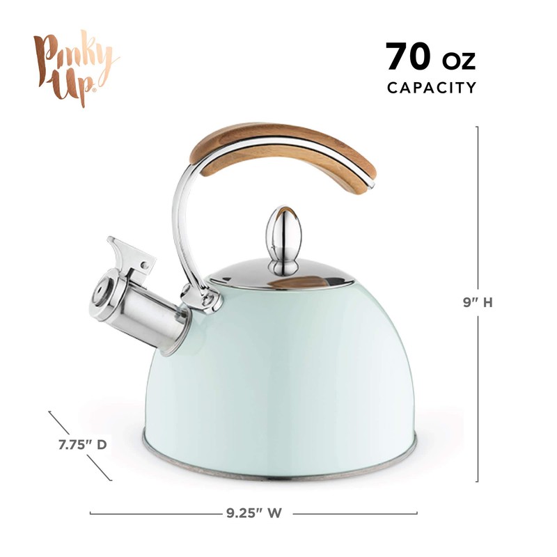 Pinky Up Presley Tea Kettle, Stovetop Stainless Steel Kettle, Whistling,