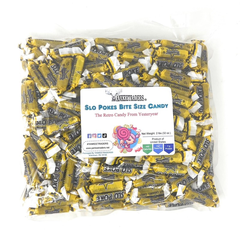 YANKEETRADERS Classic Slo Pokes Bite Size Candy, 2 Pound