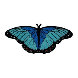 Blue Morpho Butterfly Embroidered Iron-on Patch