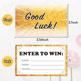 Enter to Win Cards,300 Gold Raffle Tickets Entry Form Cards for Contests Gold Raffles Ballots Fairs Carnivals,with Space for Name, Email Address and Phone Number Fields,3.5 x 2 Inches