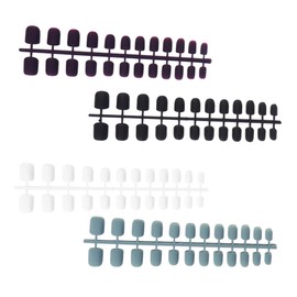 Outanaya 96pcs Frosted Matte False Nails Short Square Manicure Tips Random Colors for Nail Art and Comfortable Fleshy Design Easy Application