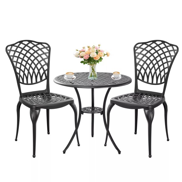 Withniture Bistro Set 3 Piece, All Weather Outdoor Bistro Table