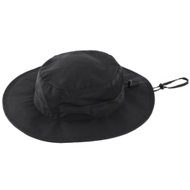 Magracy Unisex Mens Outdoor Wide Brim Sun Hat Summer Adjustable Bucket Fishing Hats UV Protection Safari Hat Foldable Black