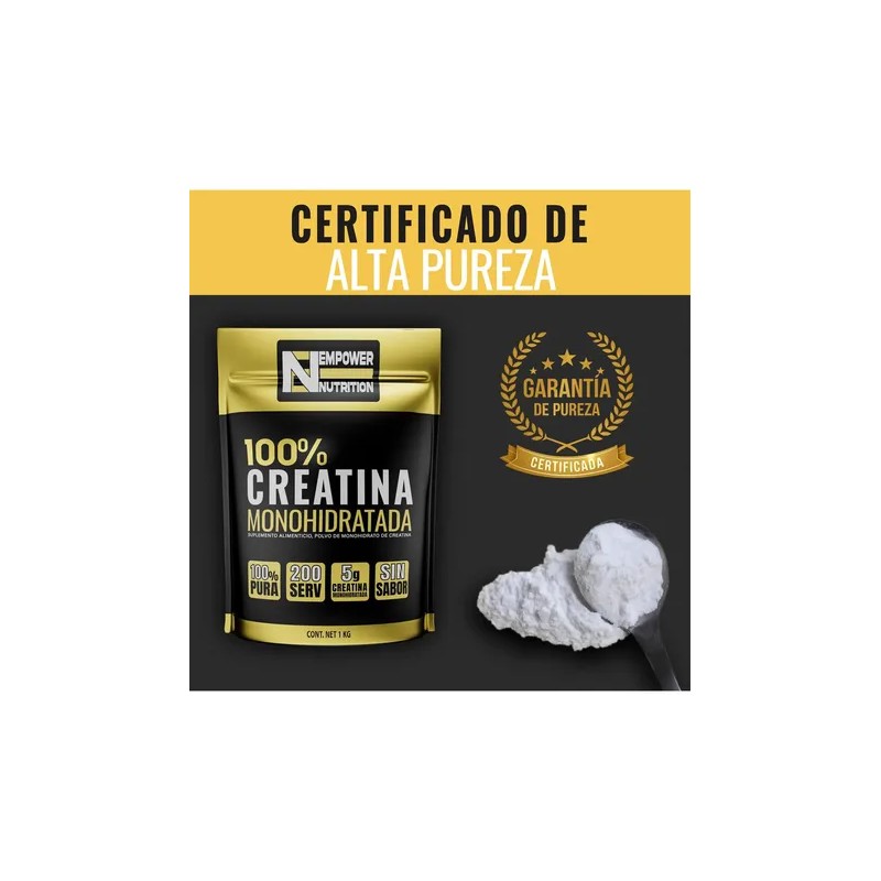 Empower N. Creatina Monohidratada 100 Pura 1 Kg 200 Servicios