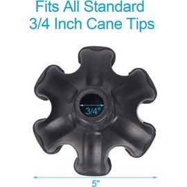 Walking Cane Tips 3/4 inch Heavy Duty,Quad Cane Tips,Rubber Foot for Cane,Replacement Feet for Canes,Cane Bottom Rubber 3/4 Self Standing Cane Tip for Crutch,Base for Walking Cane, Pack of 3