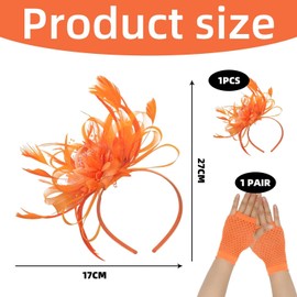 1 Piece Feather Headband And 1 Pair Mesh Gloves, Wedding Accessories, Mesh Hair Accessories, Elegant Hair Accessories, Dress Accessories, Suitable For Weddings And Parties