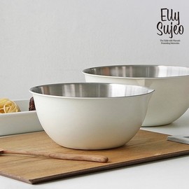 Elimach Cream-tone Stainless Steel Mixing Bowl 24cm / 엘리막쉬 크림톤 컬러 스텐 믹싱볼 24cm