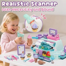 Lehoo Castle Ice Cream Toys para niños de 3 a 5 años, Juguetes para niñas de 3 a 4 años, Juego de heladería para niños, Regalo para niño s de 3 4 5 6 