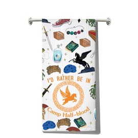 LEVLO Percy Camp Half Blood Kitchen Towel Heroes of Olympus Inspired Gift I'd Rather Be in Camp Half Blood Housewarming Gift (I'd Rather Percy KT)