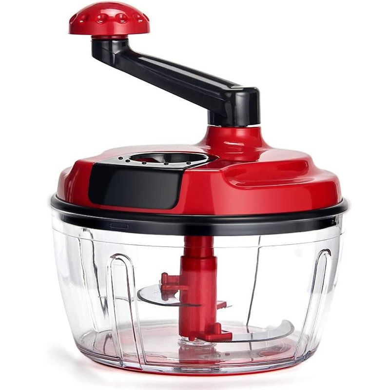 Multi-Functional Manual Food Processor,8 Cup Hand-powered Crank Chopper,Mincer Blender with
